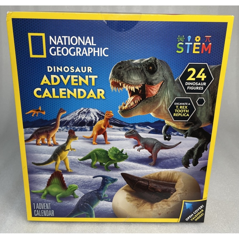 National Geographic Dinosaur‎ Advent Calendar with 24 Dinosaur Dino Figures NEW